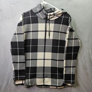 Plaid Black and White Women's Sweater
